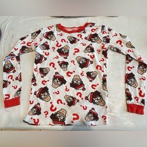 Where's Waldo Sleep Shirt Sz Kids 10 Long Sleeve Snug Fitted FLAW